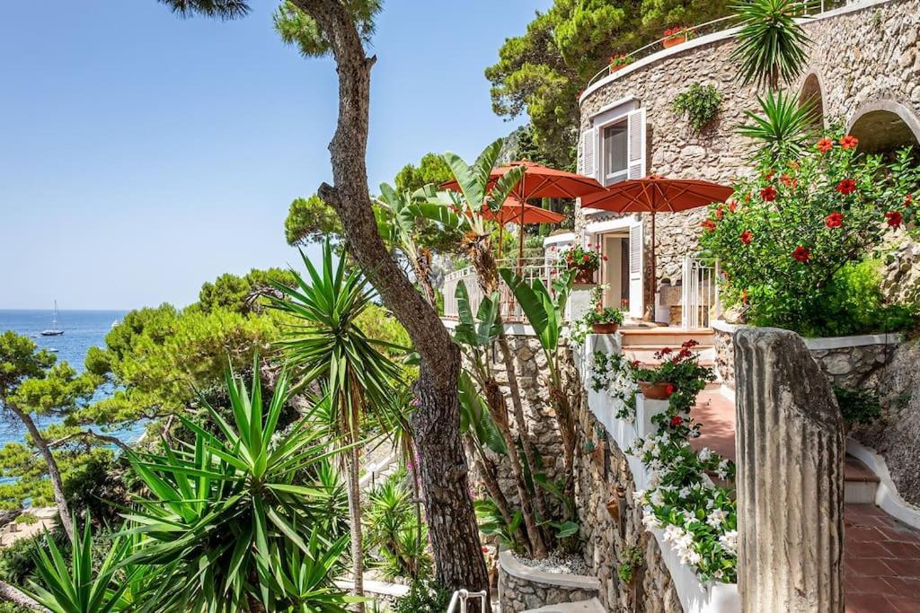 Villa Cisterna Capri, Private Beach Front Property With Pool Esterno foto